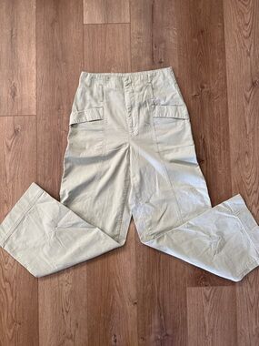 a new day Light Beige-mint green Wide-Leg Pants